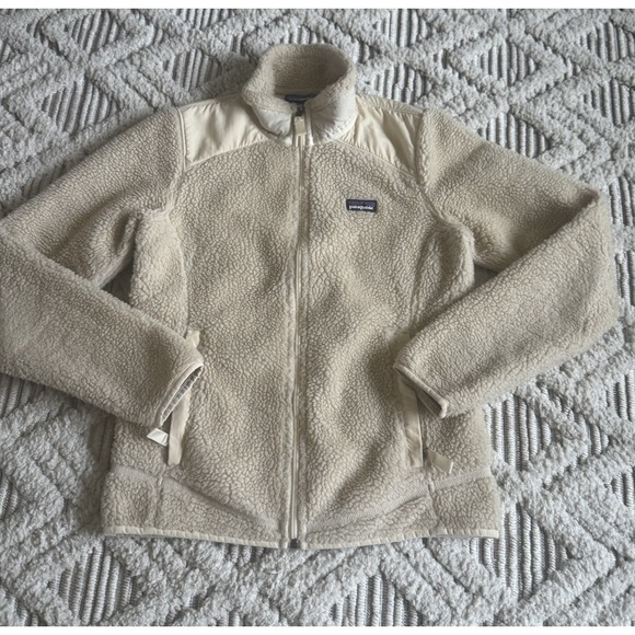Patagonia Retro-X Dark Natural Ivory Beige Full Zip Fleece Coat Women's Sizes S